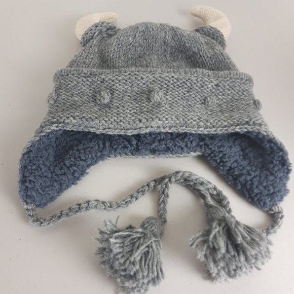 DeLux Knitwits Grey Viking Pilot Knit Hat - Picture 7 of 12